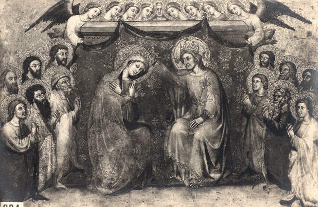 Anonimo — Simone di Filippo - sec. XIV - Incoronazione di Maria Vergine tra gli apostoli e angeli — insieme